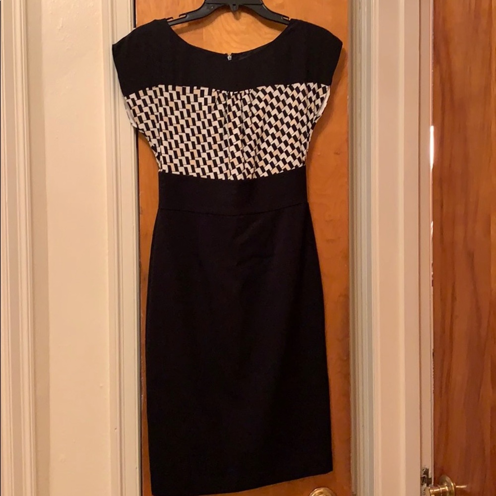 White House Black Market silk dress.  Size 0 black